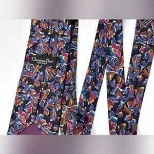 Christian Dior Men's Silk Necktie Floral Pattern Made in‎ Italy